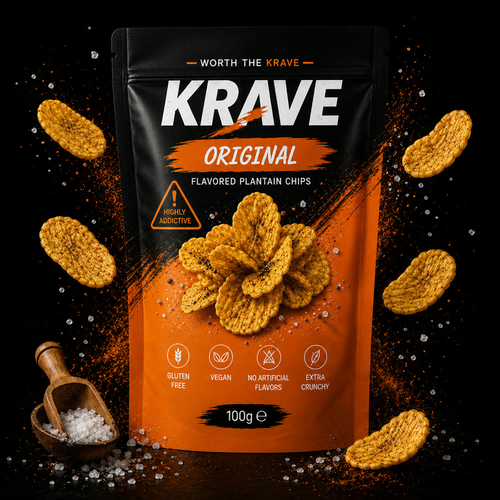 Krave Original plantain chips pouch
